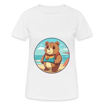 Bär Aquarell Karikatur Kawaii Clipart Tier - Frauen T-Shirt atmungsaktiv - Weiß - Vorne - AI Model Female 172 dark (172cm)