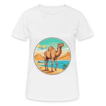 Camel Watercolor Cartoon Kawaii Clipart Animal - Women's Breathable T-Shirt - white - Front - AI Model Female 172 dark (172cm)