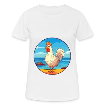 Chicken Watercolor Cartoon Kawaii Clipart Animal - Women's Breathable T-Shirt - white - Front - AI Model Female 172 dark (172cm)