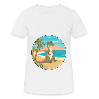 Lizard Watercolor Cartoon Kawaii Clipart Animal - Women's Breathable T-Shirt - white - Front - AI Model Female 172 dark (172cm)