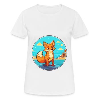 Fuchs Aquarell Cartoon Kawaii Clipart Tier - Frauen T-Shirt atmungsaktiv - Weiß - Vorne - AI Model Female 172 dark (172cm)