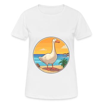 Oie aquarelle dessin animé Kawaii Clipart Animal - T-shirt respirant Femme - blanc - Devant - AI Model Female 172 dark (172cm)