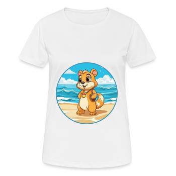 Chipmunk Watercolor Cartoon Kawaii Clipart Animal - Women's Breathable T-Shirt - white - Front - AI Model Female 172 dark (172cm)