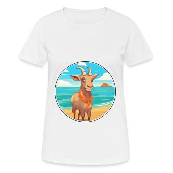 Ziege Aquarell Cartoon Kawaii Clipart Tier - Frauen T-Shirt atmungsaktiv - Weiß - Vorne - AI Model Female 172 dark (172cm)
