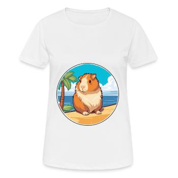 Guinea Pig Watercolor Cartoon Kawaii Clipart Pet - Women's Breathable T-Shirt - white - Front - AI Model Female 172 dark (172cm)