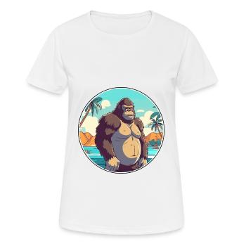 Gorilla Aquarell Cartoon Kawaii Clipart Tier - Frauen T-Shirt atmungsaktiv - Weiß - Vorne - AI Model Female 172 dark (172cm)