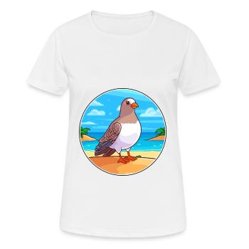 Dove Watercolor Cartoon Kawaii Clipart Animal - Women's Breathable T-Shirt - white - Front - AI Model Female 172 dark (172cm)