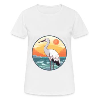 Grue Aquarelle Cartoon Kawaii Clipart Animal - T-shirt respirant Femme - blanc - Devant - AI Model Female 172 dark (172cm)