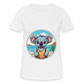 Koala Watercolor Cartoon Kawaii Clipart Animal - Women's Breathable T-Shirt - white - Front - AI Model Female 172 dark (172cm)