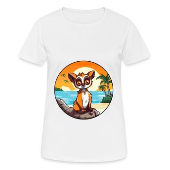 Lemur Watercolor Cartoon Kawaii Clipart Animal - Women's Breathable T-Shirt - white - Front - AI Model Female 172 dark (172cm)