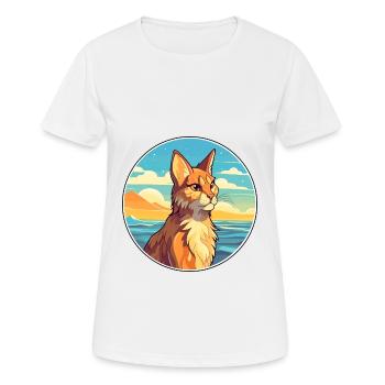 Luchs Aquarell Cartoon Kawaii Clipart Tier - Frauen T-Shirt atmungsaktiv - Weiß - Vorne - AI Model Female 172 dark (172cm)