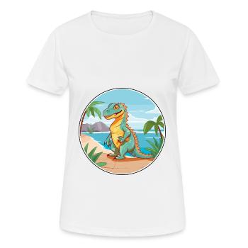 Iguana Watercolor Cartoon Kawaii Clipart Animal - Women's Breathable T-Shirt - white - Front - AI Model Female 172 dark (172cm)