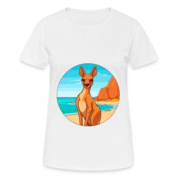 Kangaroo Watercolor Cartoon Kawaii Clipart Animal - Women's Breathable T-Shirt - white - Front - AI Model Female 172 dark (172cm)