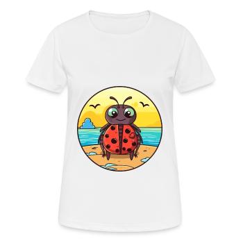 Ladybug Watercolor Cartoon Kawaii Clipart Animal - Women's Breathable T-Shirt - white - Front - AI Model Female 172 dark (172cm)