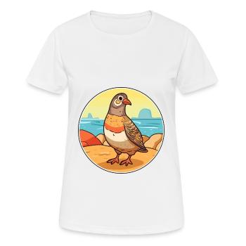 Perdrix aquarelle dessin animé Kawaii Clipart Animal - T-shirt respirant Femme - blanc - Devant - AI Model Female 172 dark (172cm)