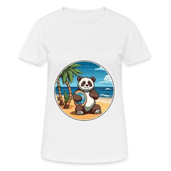 Panda Aquarell Karikatur Kawaii Clipart Tier - Frauen T-Shirt atmungsaktiv - Weiß - Vorne - AI Model Female 172 dark (172cm)