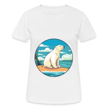 Polar Bear Watercolor Cartoon Kawaii Clipart Pet - Women's Breathable T-Shirt - white - Front - AI Model Female 172 dark (172cm)