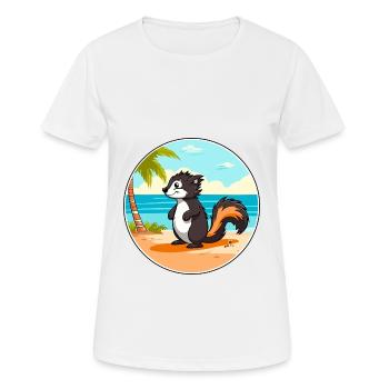Skunk aquarelle dessin animé Kawaii Clipart Animal - T-shirt respirant Femme - blanc - Devant - AI Model Female 172 dark (172cm)