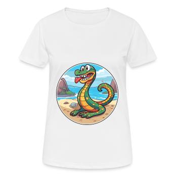 Schlange Aquarell Cartoon Kawaii Clipart Tier - Frauen T-Shirt atmungsaktiv - Weiß - Vorne - AI Model Female 172 dark (172cm)