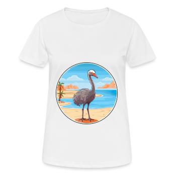 Strauß Aquarell Cartoon Kawaii Clipart Tier - Frauen T-Shirt atmungsaktiv - Weiß - Vorne - AI Model Female 172 dark (172cm)