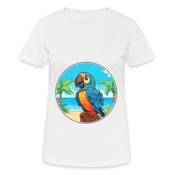 Parrot Watercolor Cartoon Kawaii Clipart Animal - Women's Breathable T-Shirt - white - Front - AI Model Female 172 dark (172cm)