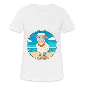 Schaf Aquarell Cartoon Kawaii Clipart Tier - Frauen T-Shirt atmungsaktiv - Weiß - Vorne - AI Model Female 172 dark (172cm)