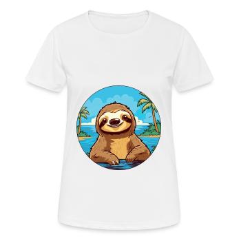Paresseux aquarelle dessin animé Kawaii Clipart Animal - T-shirt respirant Femme - blanc - Devant - AI Model Female 172 dark (172cm)