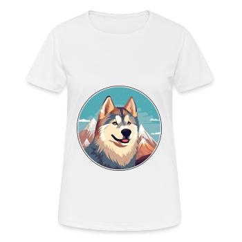 Alopekis Dog Breed Cartoon Kawaii Watercolor - Women's Breathable T-Shirt - white - Front - AI Model Female 172 dark (172cm)