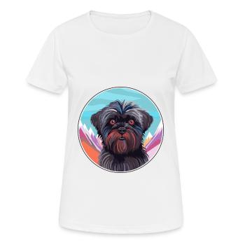 Affenpinscher Dog Breed Cartoon Kawaii Watercolor - Women's Breathable T-Shirt - white - Front - AI Model Female 172 dark (172cm)