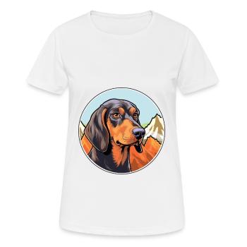 Chien de chasse andalou race de chien dessin animé Kawaii Watercol - T-shirt respirant Femme - blanc - Devant - AI Model Female 172 dark (172cm)