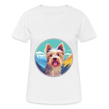 Terrier australien chien race dessin animé kawaii waterc - T-shirt respirant Femme - blanc - Devant - AI Model Female 172 dark (172cm)
