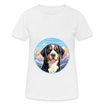 Appenzeller Sennenhund Dog Breed Cartoon Kawaii Wa - Women's Breathable T-Shirt - white - Front - AI Model Female 172 dark (172cm)