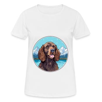 American Water Spaniel Hunderasse Cartoon Kawaii Wa - Frauen T-Shirt atmungsaktiv - Weiß - Vorne - AI Model Female 172 dark (172cm)