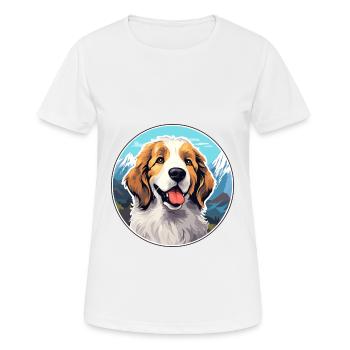Ariegeois race de chien dessin animé kawaii aquarelle - T-shirt respirant Femme - blanc - Devant - AI Model Female 172 dark (172cm)