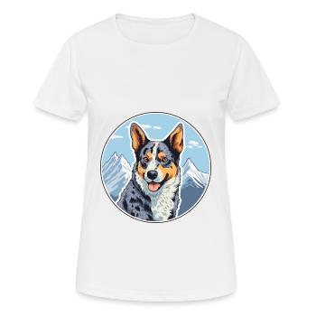 Australian Cattle Dog Breed Cartoon Kawaii Waterco - Women's Breathable T-Shirt - white - Front - AI Model Female 172 dark (172cm)