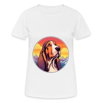 Basset Artesien Normand Dog Breed Cartoon Kawaii W - Women's Breathable T-Shirt - white - Front - AI Model Female 172 dark (172cm)