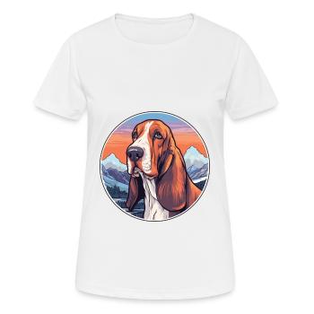Basset Bleu De Gascogne Dog Breed Cartoon Kawaii W - Women's Breathable T-Shirt - white - Front - AI Model Female 172 dark (172cm)