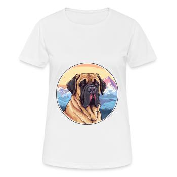Alpine Mastiff Dog Breed Cartoon Kawaii Watercolor - Women's Breathable T-Shirt - white - Front - AI Model Female 172 dark (172cm)