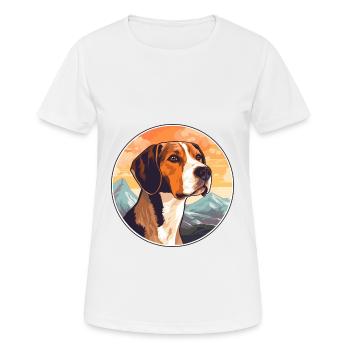 American Foxhound Hunderasse Cartoon Kawaii Waterco - Frauen T-Shirt atmungsaktiv - Weiß - Vorne - AI Model Female 172 dark (172cm)