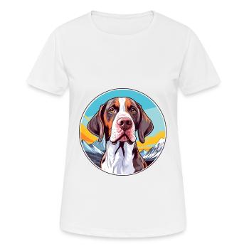Ariege Pointer Dog Breed Cartoon Kawaii Watercolor - Women's Breathable T-Shirt - white - Front - AI Model Female 172 dark (172cm)