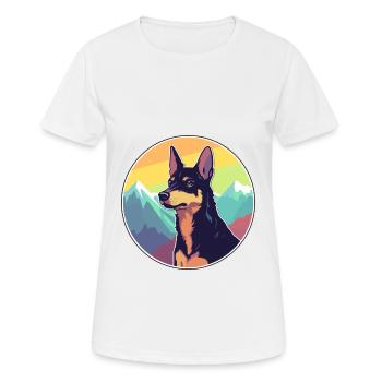 Australian Kelpie Dog Breed Cartoon Kawaii Waterco - Women's Breathable T-Shirt - white - Front - AI Model Female 172 dark (172cm)
