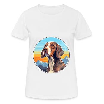 Auvergne Pointing Dog Breed Cartoon Kawaii Waterco - Women's Breathable T-Shirt - white - Front - AI Model Female 172 dark (172cm)