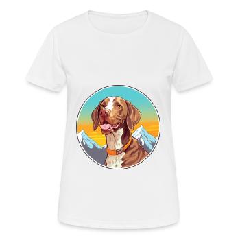 Chien d’arrêt belge race Cartoon Kawaii Watercolo - T-shirt respirant Femme - blanc - Devant - AI Model Female 172 dark (172cm)