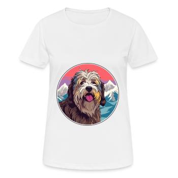 Bergamasco Schäferhund Hunderasse Karikatur Kawaii Wasser - Frauen T-Shirt atmungsaktiv - Weiß - Vorne - AI Model Female 172 dark (172cm)
