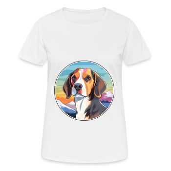 Beagle Harrier Hunderasse Cartoon Kawaii Aquarell - Frauen T-Shirt atmungsaktiv - Weiß - Vorne - AI Model Female 172 dark (172cm)