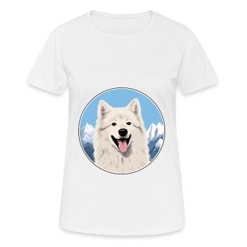 Berger Blanc Suisse Dog Breed Cartoon Kawaii Water - Women's Breathable T-Shirt - white - Front - AI Model Female 172 dark (172cm)