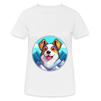Billy Dog Breed Cartoon Kawaii aquarelle - T-shirt respirant Femme - blanc - Devant - AI Model Female 172 dark (172cm)