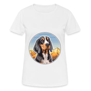 Bluetick Coonhound Dog Breed Cartoon Kawaii Waterc - Women's Breathable T-Shirt - white - Front - AI Model Female 172 dark (172cm)