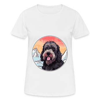 Terrier Russe Noir Race De Chien Cartoon Kawaii Wat - T-shirt respirant Femme - blanc - Devant - AI Model Female 172 dark (172cm)