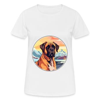 Boerboel Dog Breed Cartoon Kawaii Watercolor - Women's Breathable T-Shirt - white - Front - AI Model Female 172 dark (172cm)
